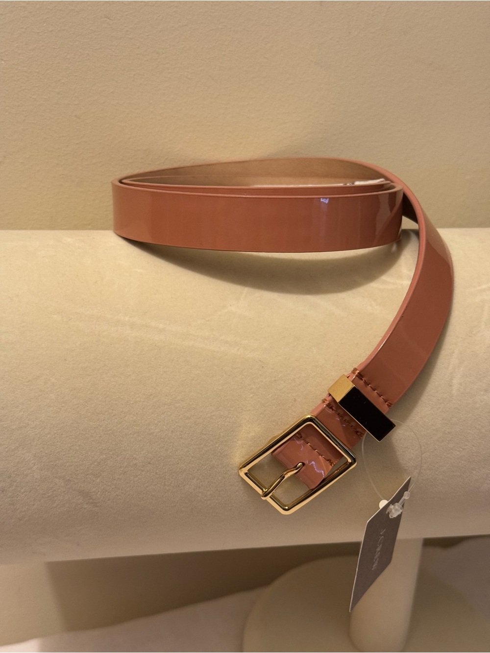 NWT VINTAGE J. Crew Monica Patent Metal Belt Frosted Taupe Deadstock Small - Picture 6 of 11